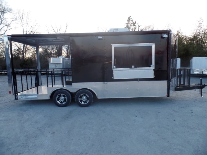 8.5' x 20' Concession Food Trailer Black BBQ Event Catering