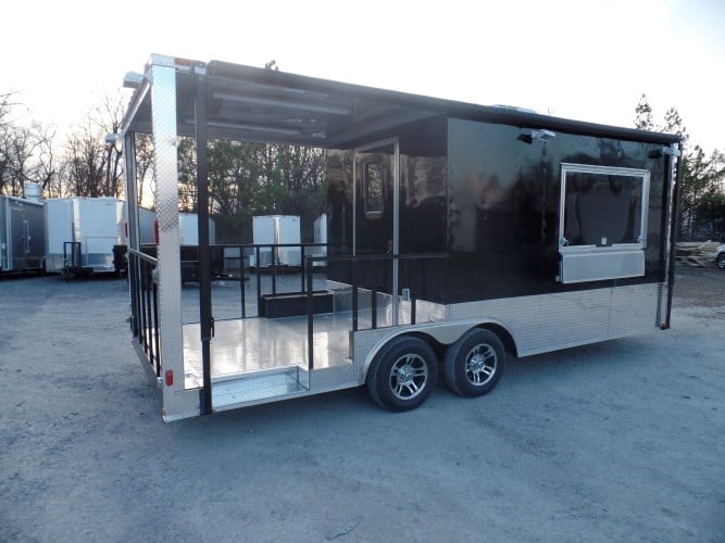 8.5' x 20' Concession Food Trailer Black BBQ Event Catering