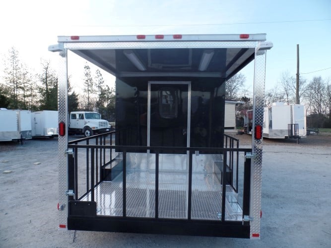 8.5' x 20' Concession Food Trailer Black BBQ Event Catering