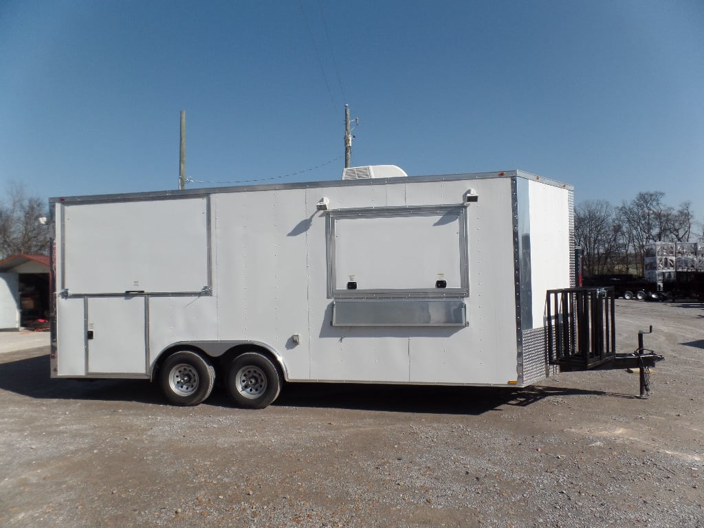 8.5' x 20' Concession Food Trailer White BBQ Event Catering