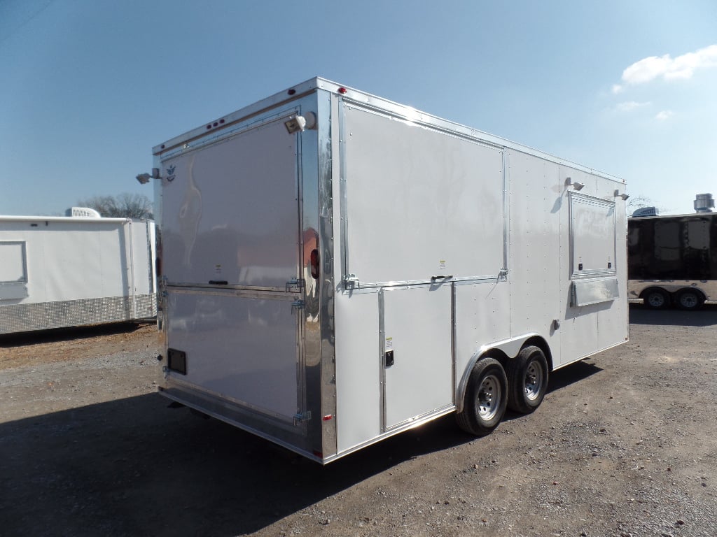 8.5' x 20' Concession Food Trailer White BBQ Event Catering