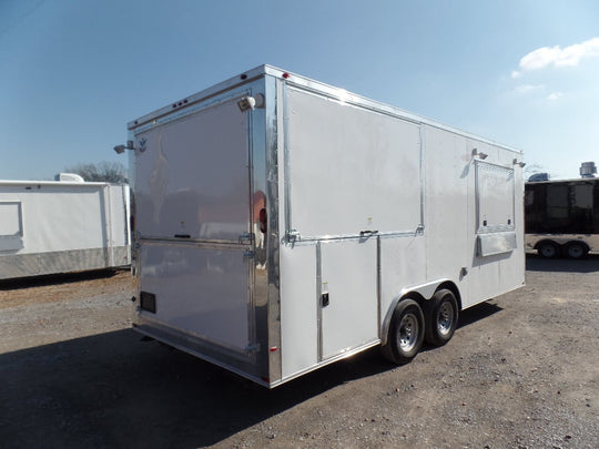 8.5' x 20' Concession Food Trailer White BBQ Event Catering