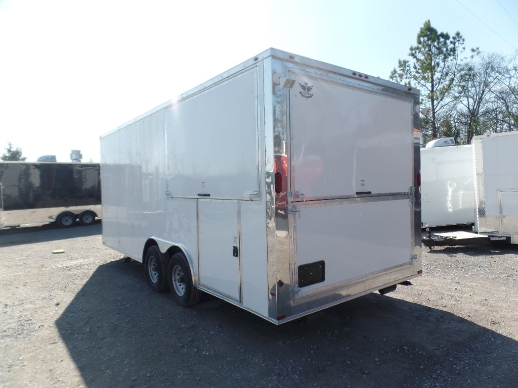 8.5' x 20' Concession Food Trailer White BBQ Event Catering