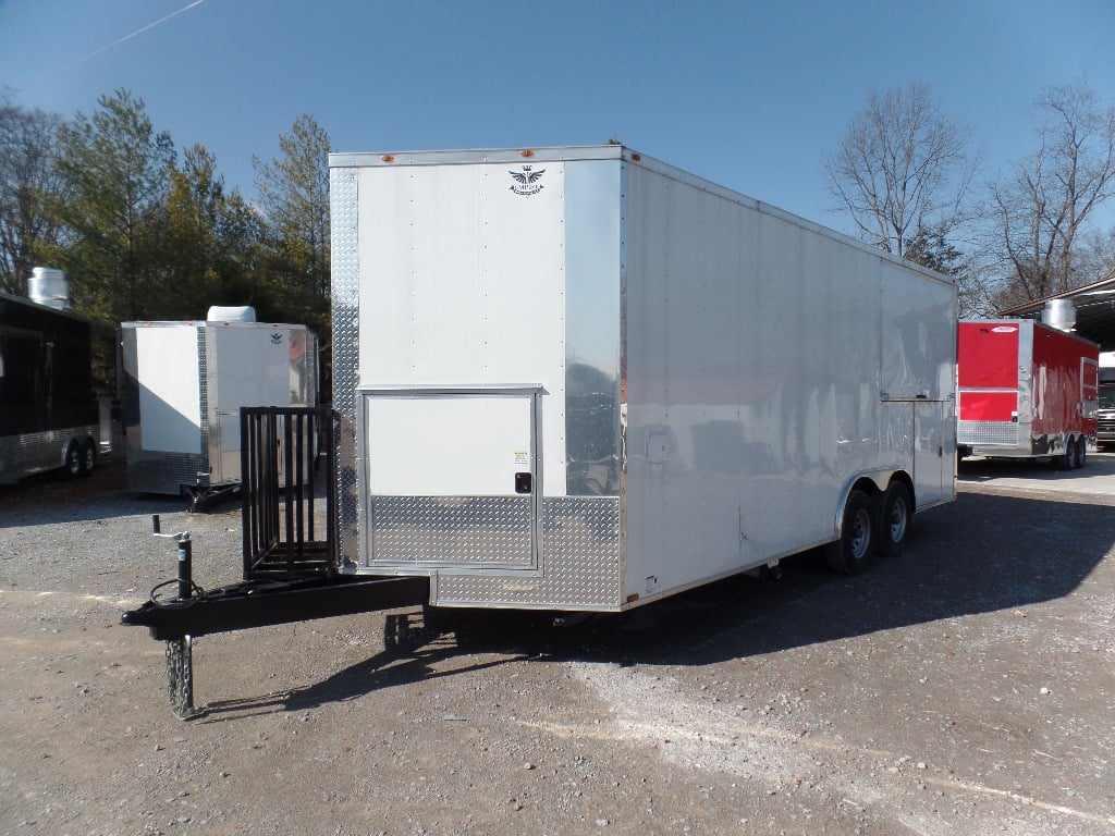 8.5' x 20' Concession Food Trailer White BBQ Event Catering