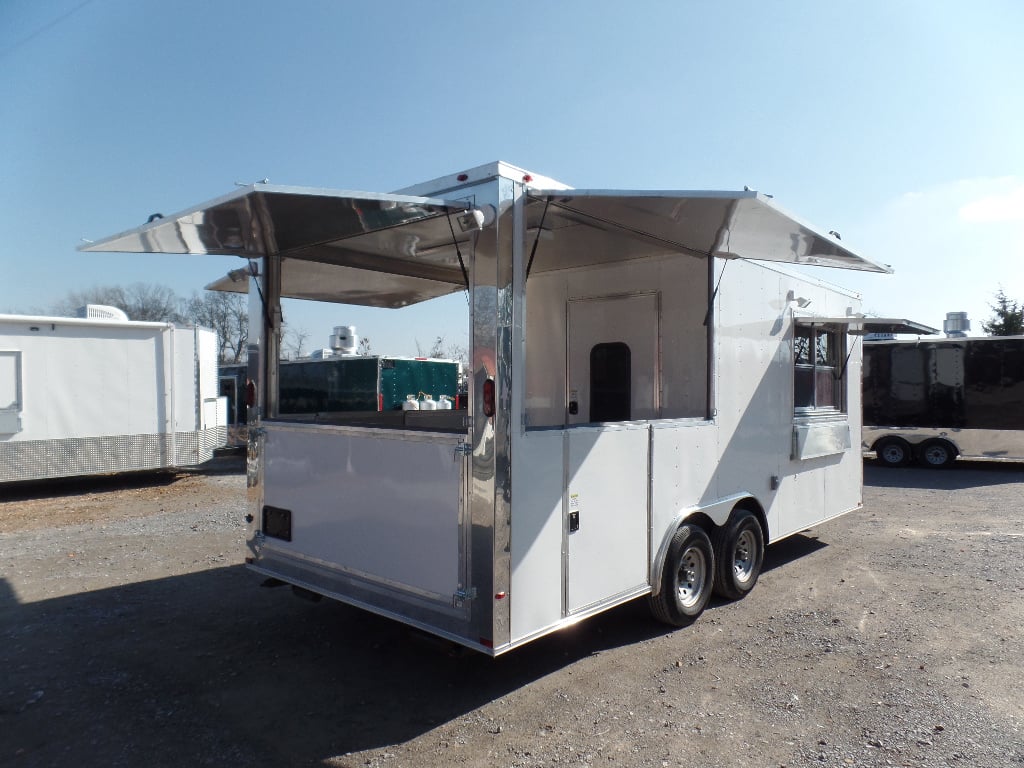 8.5' x 20' Concession Food Trailer White BBQ Event Catering