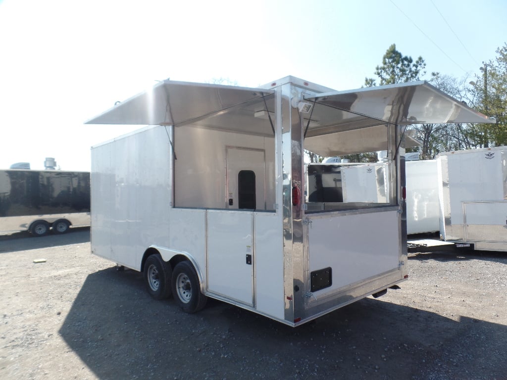 8.5' x 20' Concession Food Trailer White BBQ Event Catering