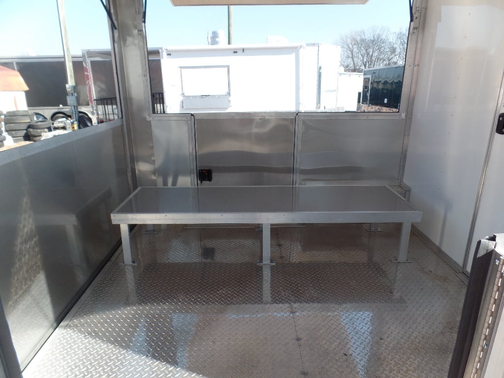 8.5' x 20' Concession Food Trailer White BBQ Event Catering