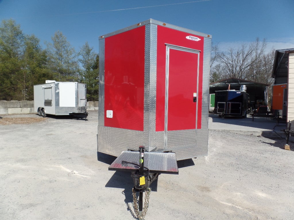 8.5' x 30' Victory Red Concession Food Trailer with Restroom