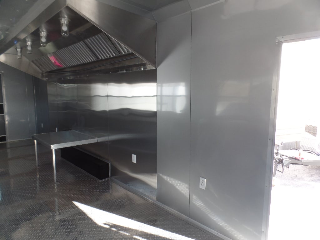 8.5' x 30' Victory Red Concession Food Trailer with Restroom