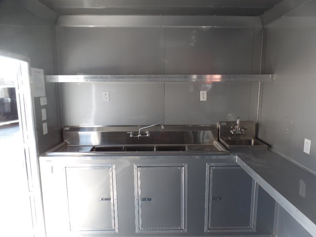 8.5' x 30' Victory Red Concession Food Trailer with Restroom