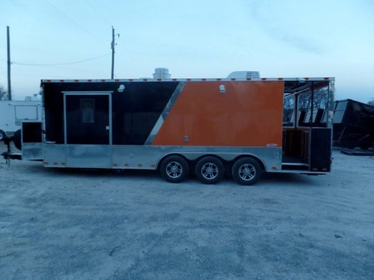 8.5' x 24' Concession Food Trailer Orange / Black Event Catering