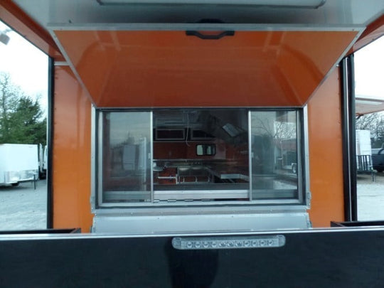 8.5' x 24' Concession Food Trailer Orange / Black Event Catering