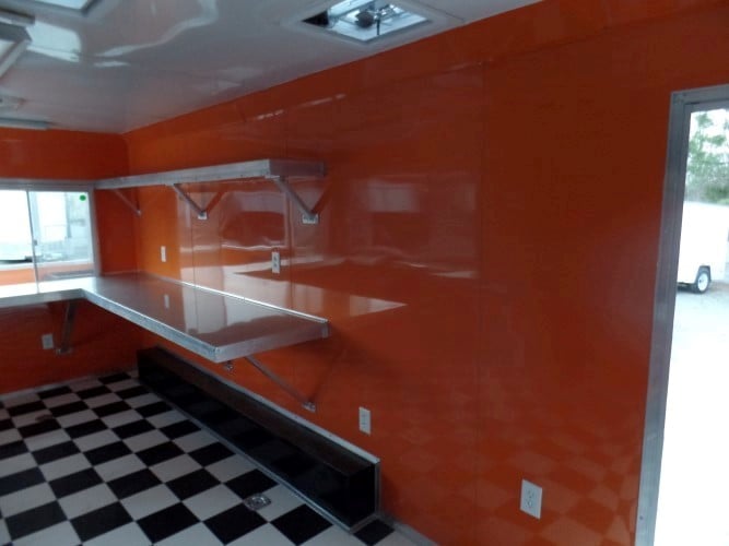 8.5' x 24' Concession Food Trailer Orange / Black Event Catering