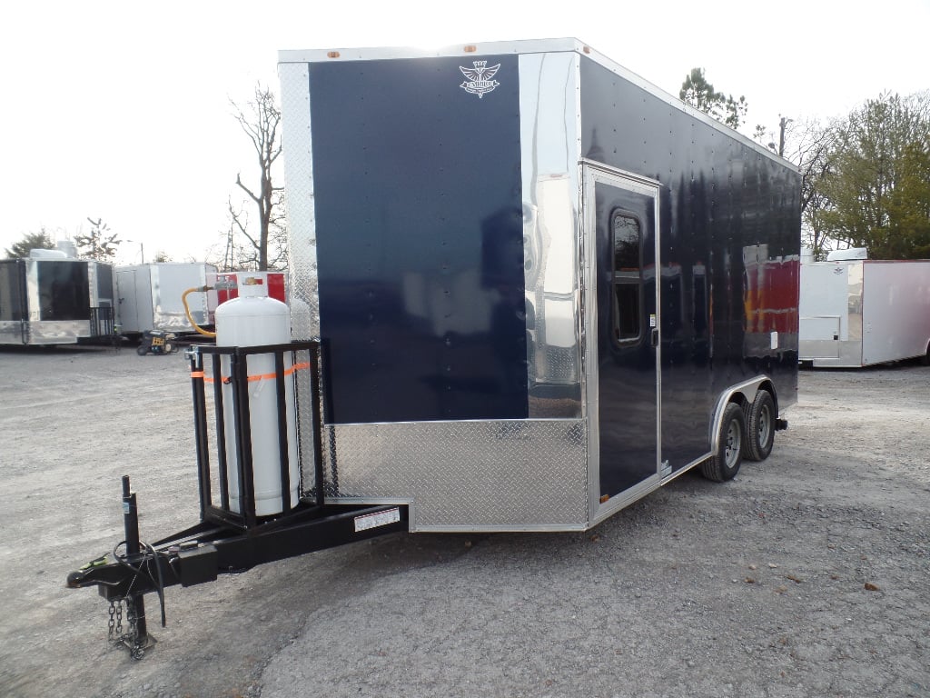 8.5' x 16' Concession Food Indigo Blue Trailer With Appliances