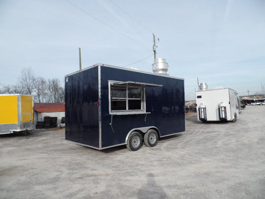 8.5' x 16' Concession Food Indigo Blue Trailer With Appliances