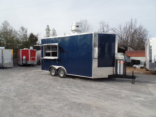 8.5' x 16' Concession Food Indigo Blue Trailer With Appliances