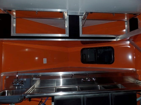 8.5' x 24' Concession Food Trailer Orange / Black Event Catering