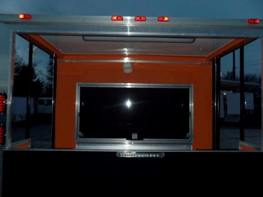 8.5' x 24' Concession Food Trailer Orange / Black Event Catering