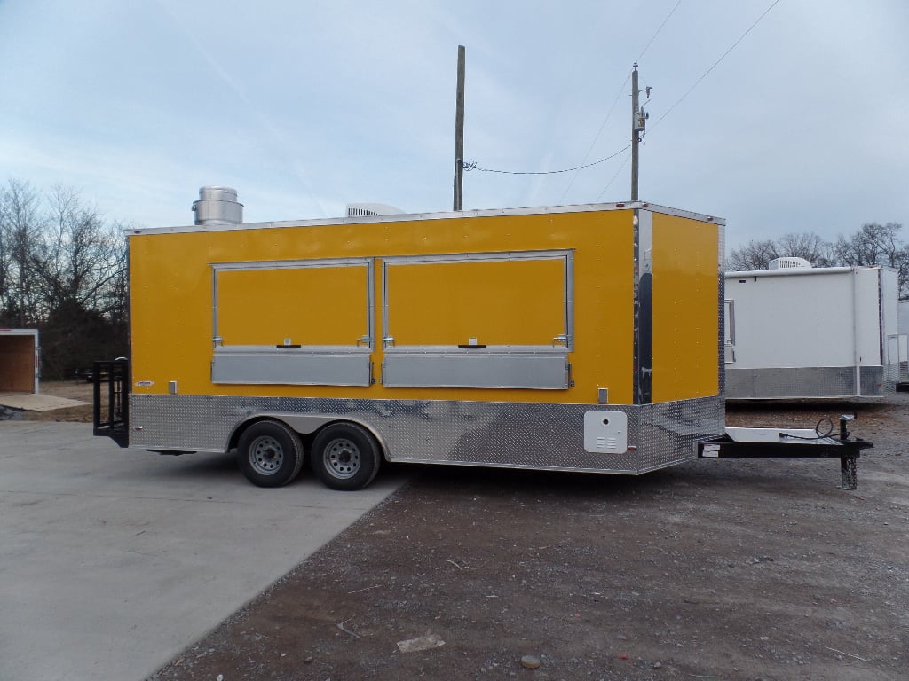 8.5' x 18' Concession Food Trailer Yellow Event Catering