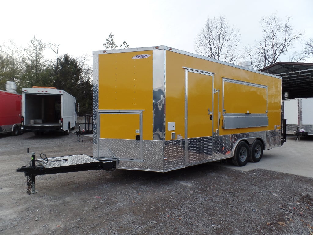 8.5' x 18' Concession Food Trailer Yellow Event Catering