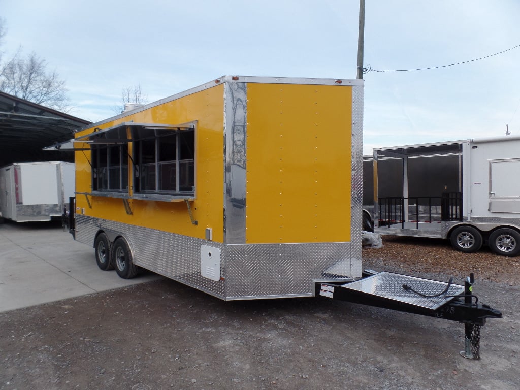 8.5' x 18' Concession Food Trailer Yellow Event Catering