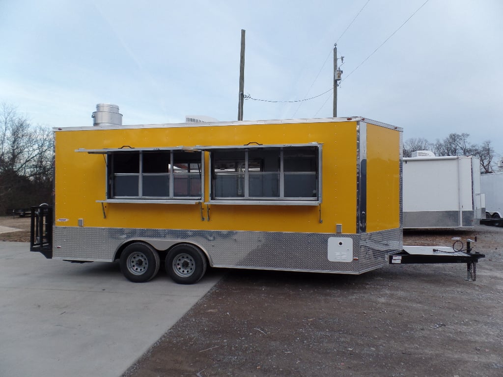 8.5' x 18' Concession Food Trailer Yellow Event Catering