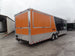 8.5' x 30' Black and Orange Porch Style Concession Food Trailer with Restroom