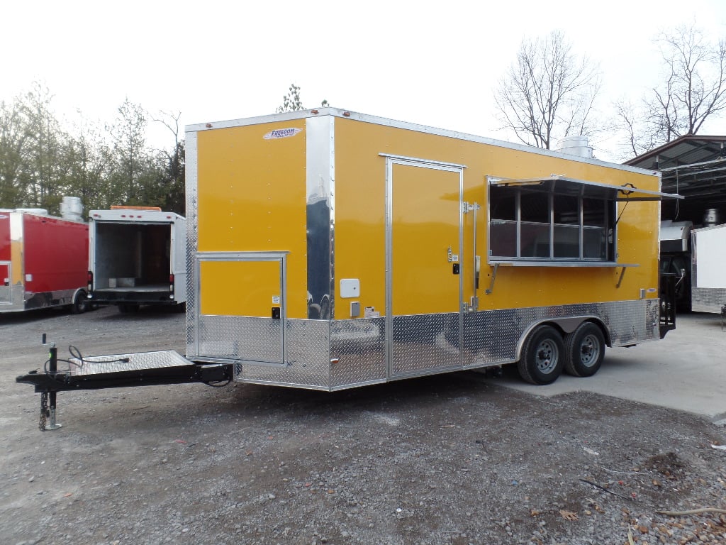 8.5' x 18' Concession Food Trailer Yellow Event Catering