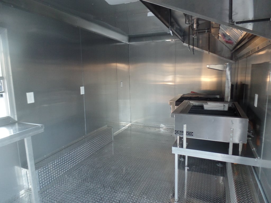 8.5' x 18' Concession Food Trailer White With Appliances