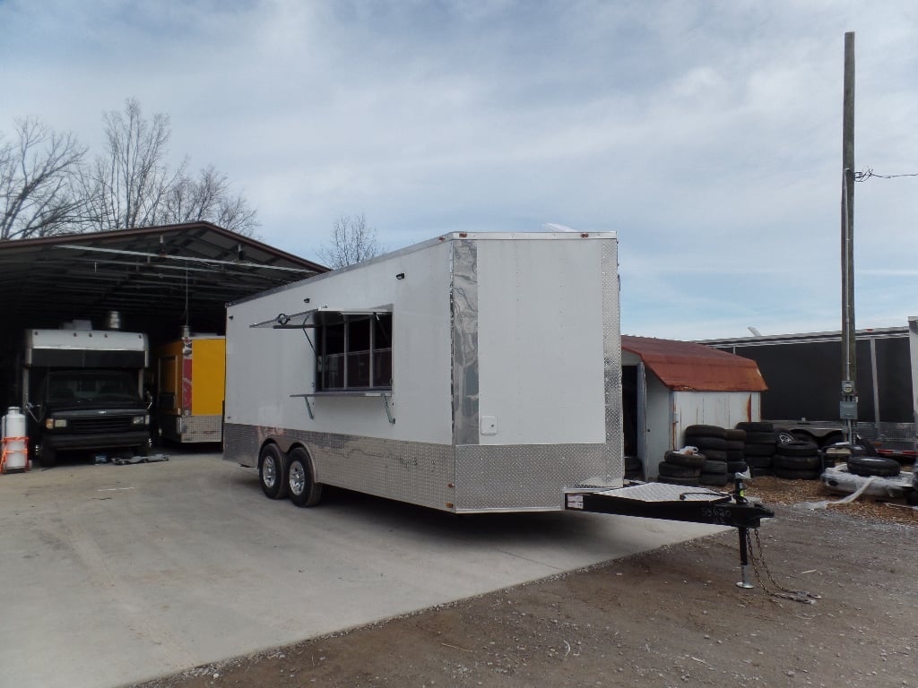 8.5' x 20' Concession Food White Custom Event Trailer