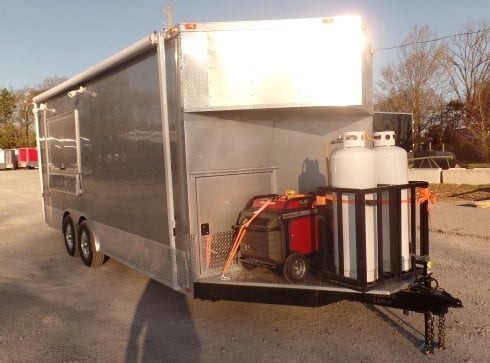 8.5' x 20' Concession Food Trailer Silver Frost With Appliances