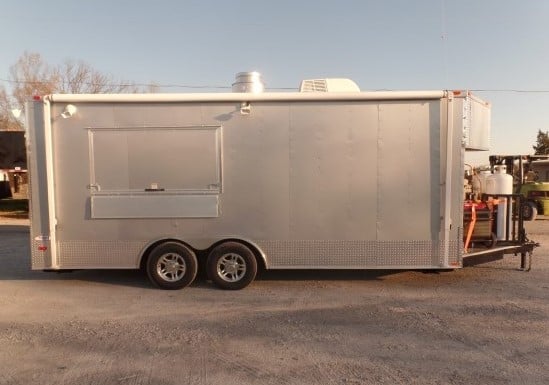 8.5' x 20' Concession Trailer Silver Frost Food Event Catering