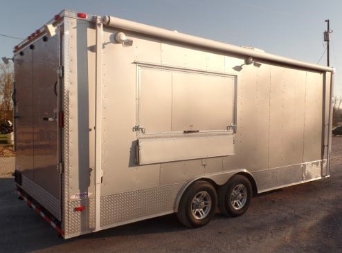 8.5' x 20' Concession Trailer Silver Frost Food Event Catering