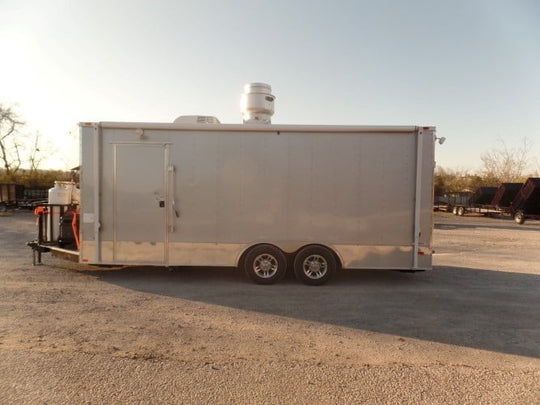 8.5' x 20' Concession Food Trailer Silver Frost With Appliances