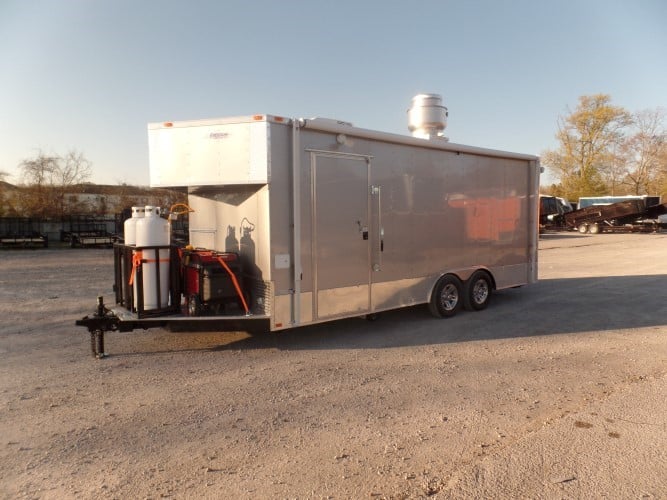 8.5' x 20' Concession Food Trailer Silver Frost With Appliances