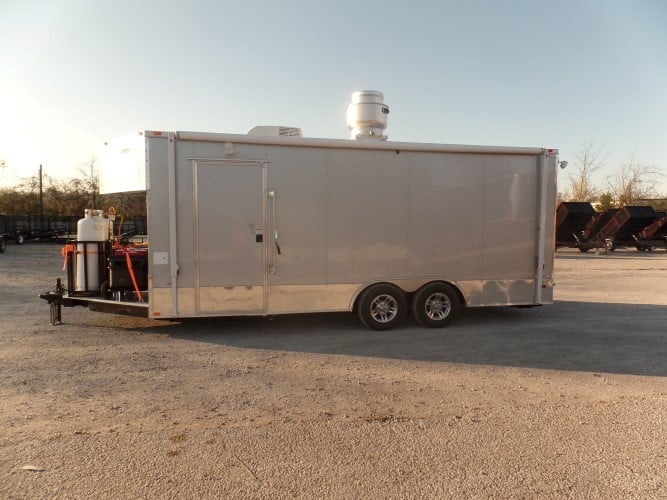 8.5' x 20' Concession Trailer Silver Frost Food Event Catering