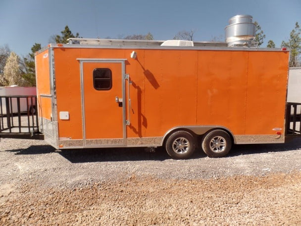 8.5' x 18' Concession Food Trailer Orange Event Catering