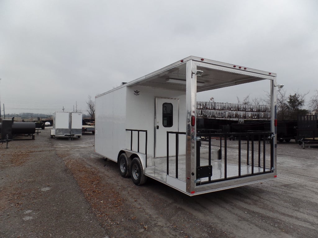 8.5' x 22' Concession Food Trailer White Catering Event