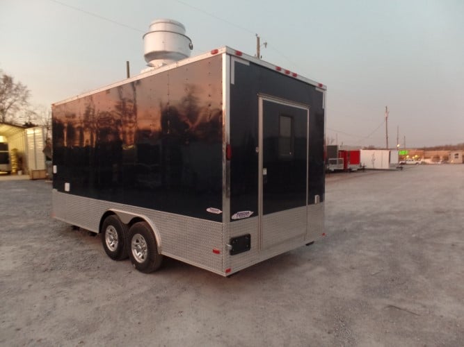 8.5' x 18' Concession Trailer White Food Event Catering Trailer