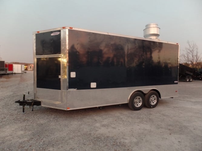 8.5' x 18' Concession Trailer White Food Event Catering Trailer