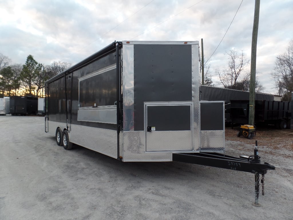 8.5' x 24' Concession Food Trailer Charcoal Grey