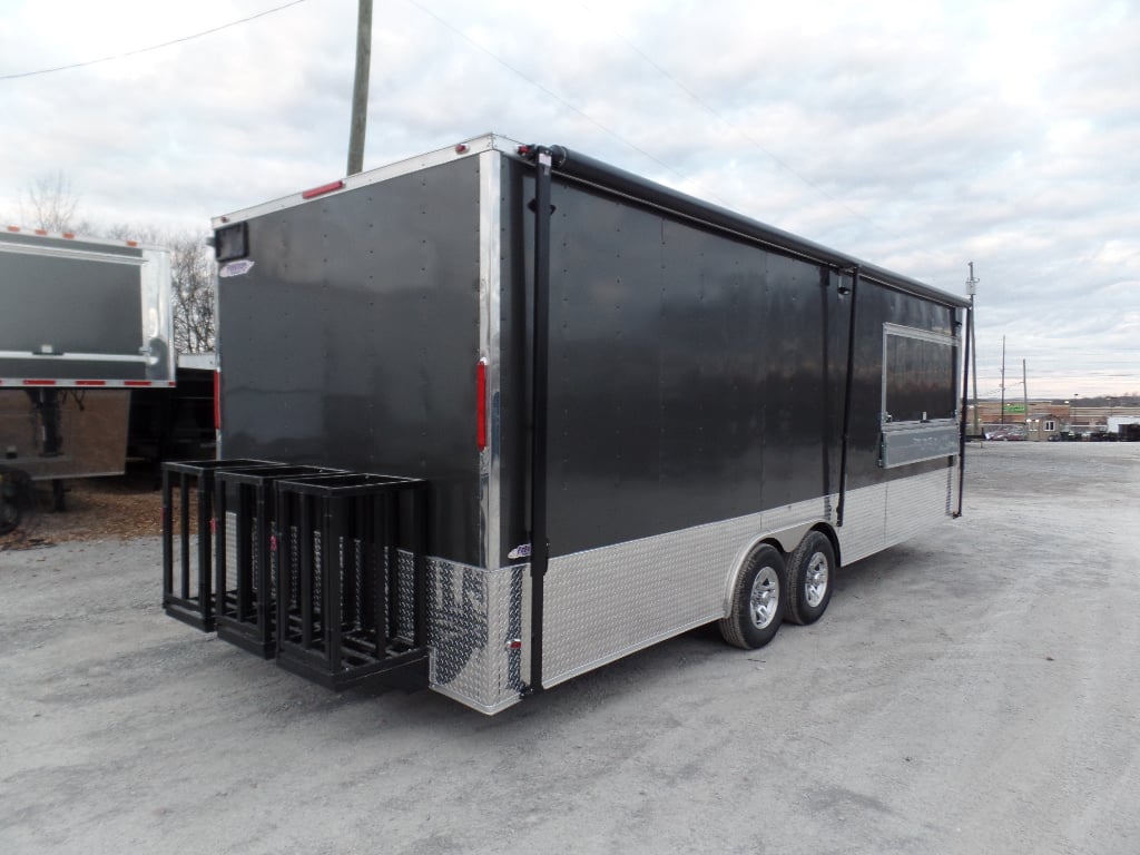 8.5' x 24' Concession Food Trailer Charcoal Grey