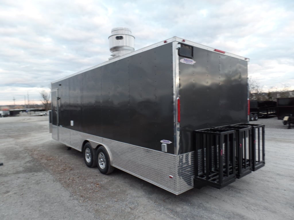 8.5' x 24' Concession Food Trailer Charcoal Grey