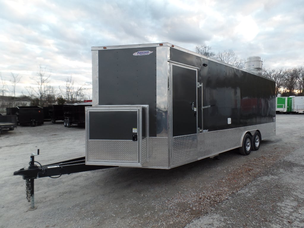 8.5' x 24' Concession Food Trailer Charcoal Grey