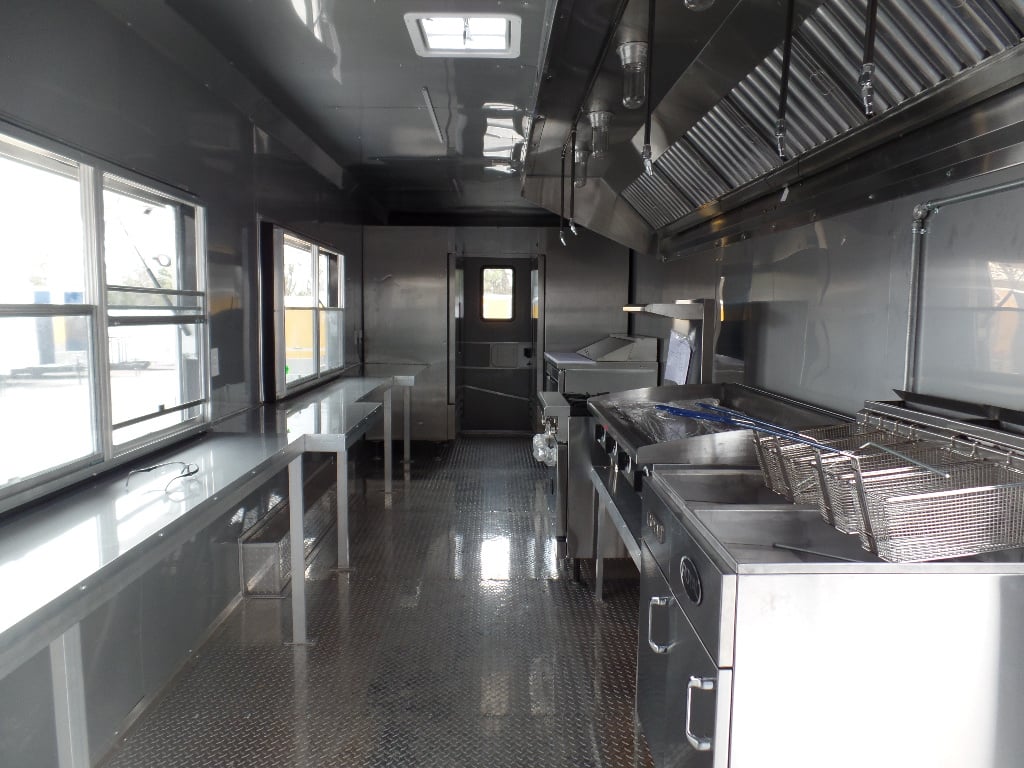 8.5' x 30' Concession Food Trailer Red With Appliances