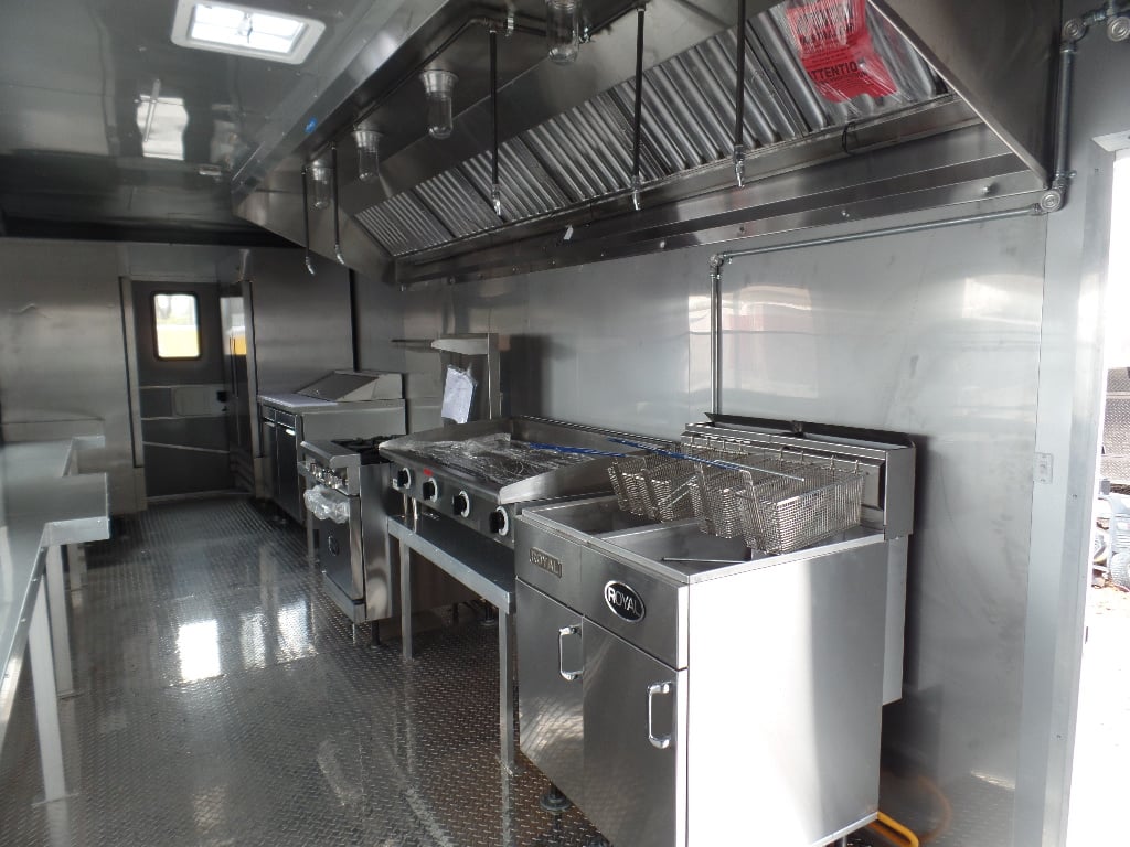 8.5' x 30' Concession Food Trailer Red With Appliances