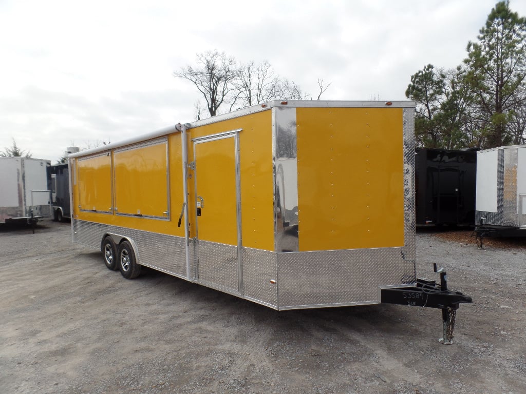 8.5' x 24' Concession Food Trailer Yellow Event Catering