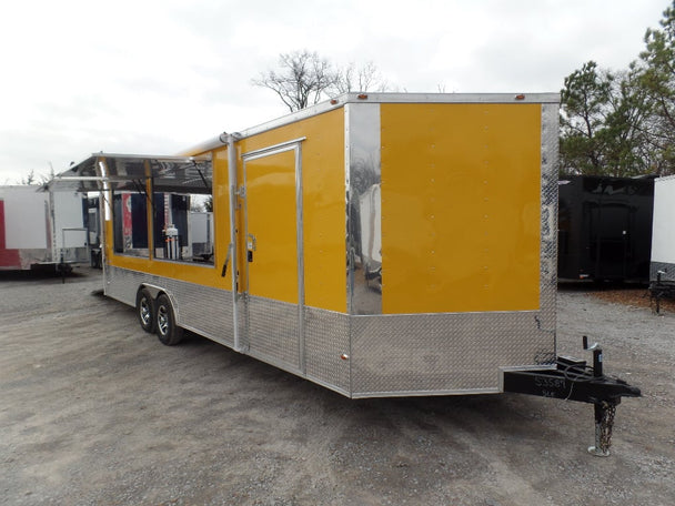 8.5' x 24' Concession Food Trailer Yellow Event Catering