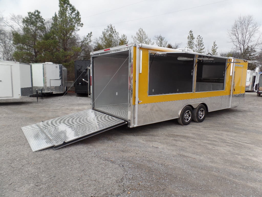 8.5' x 24' Concession Food Trailer Yellow Event Catering