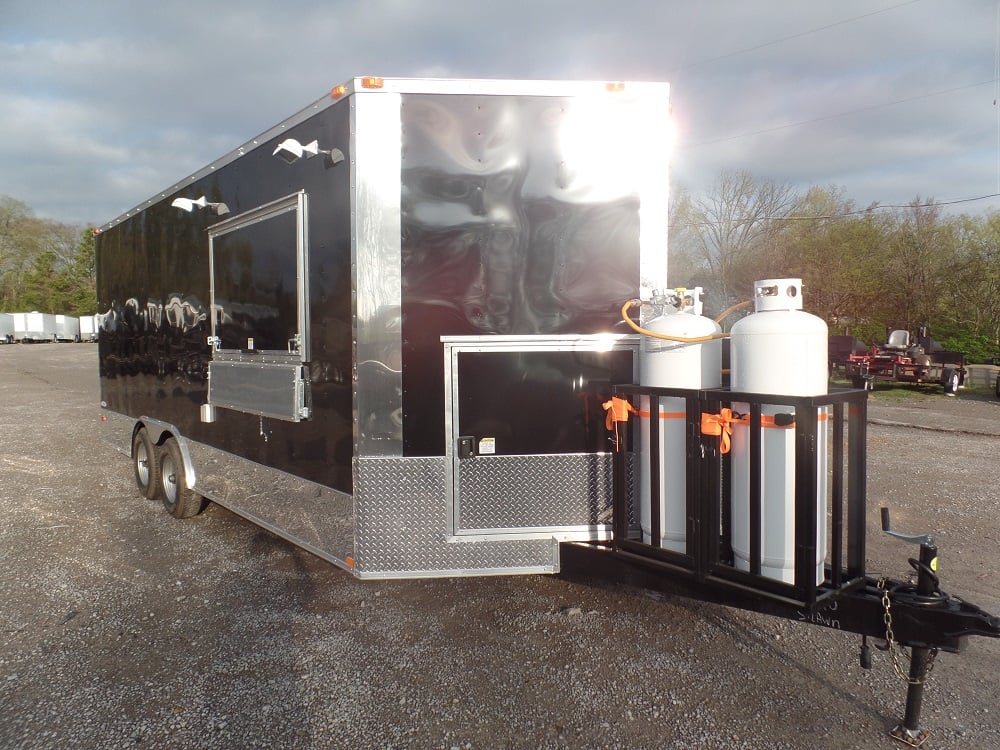 8.5' x 20' Concession Food Trailer Black Event Catering